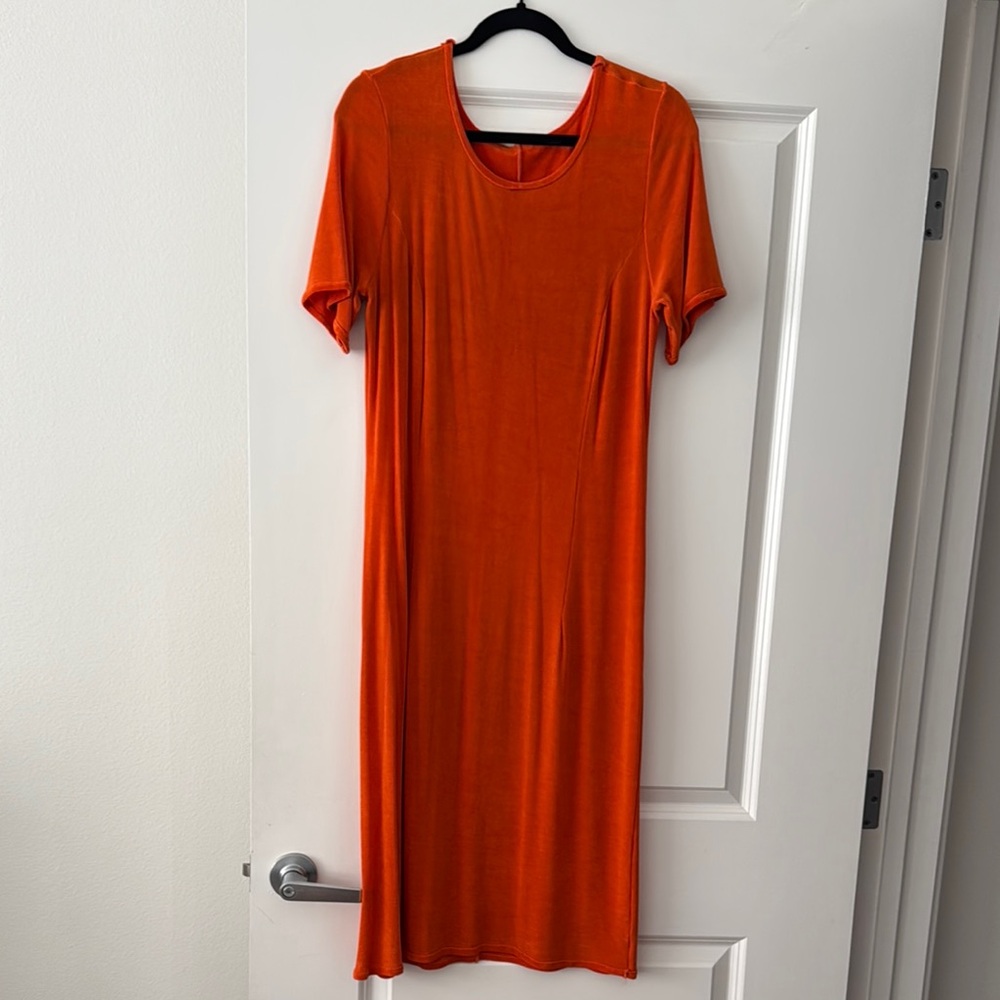 Orange Short Sleeve Dress